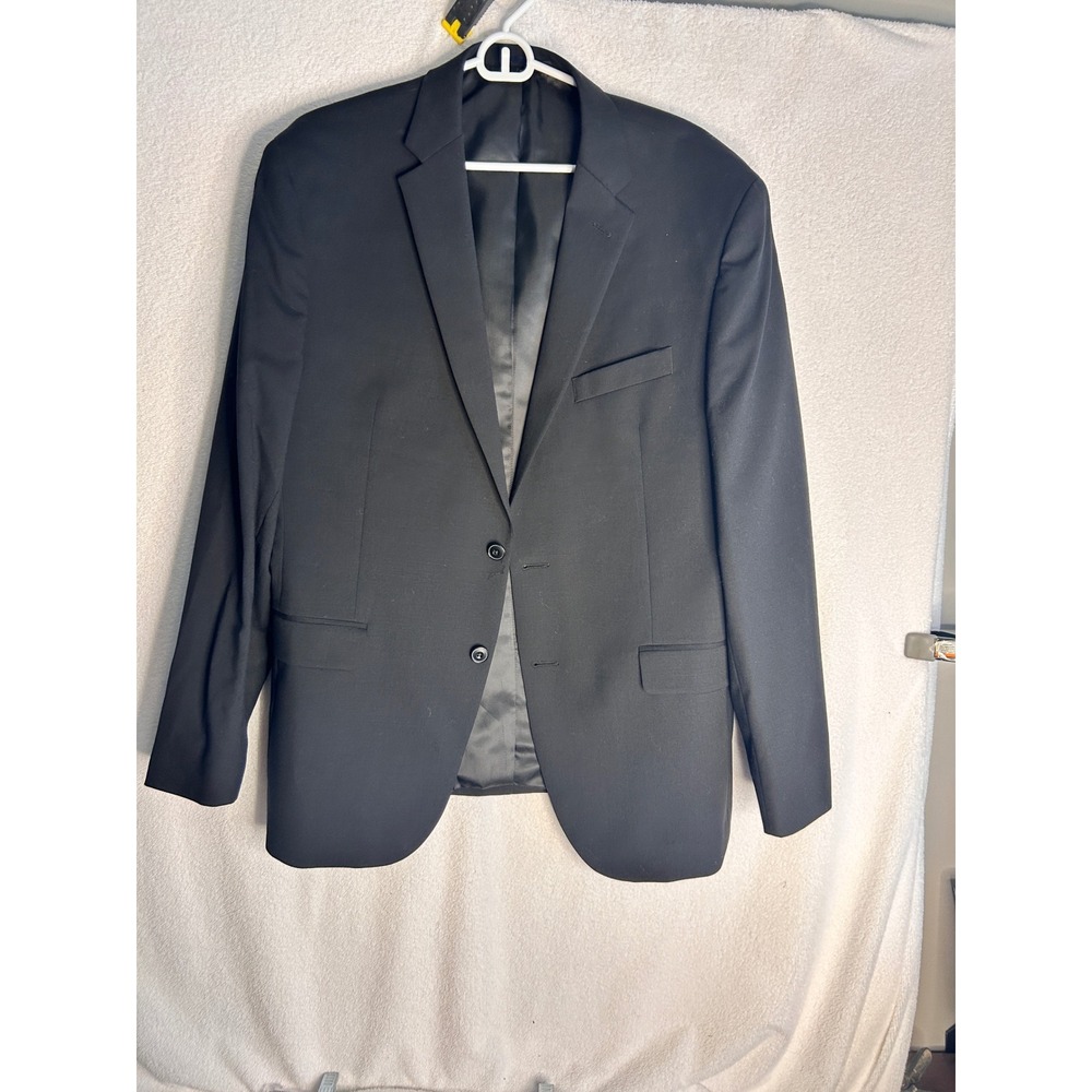Jos A Bank 1905 Mens Black Slim Fit Wool Blend 2 Button Blazer Sport Coat 44R